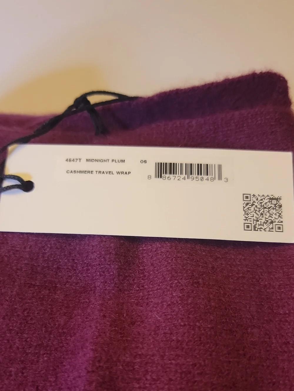 White + Warren Midnight Plum Cashmere Travel Wrap